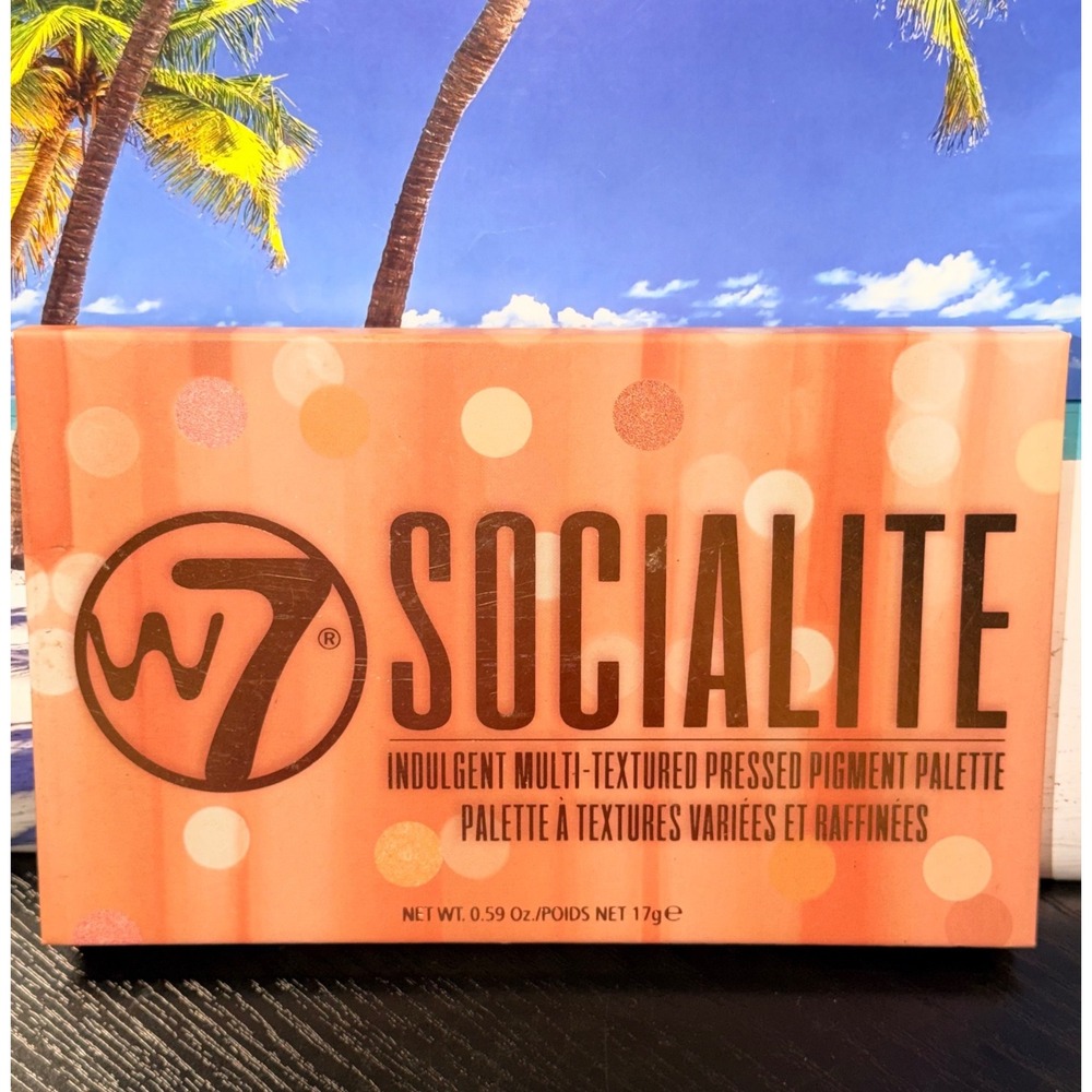 W7 Socialite Multi-Textured Pressed Pigment Eyeshadow Palette 18 Shades NEW
